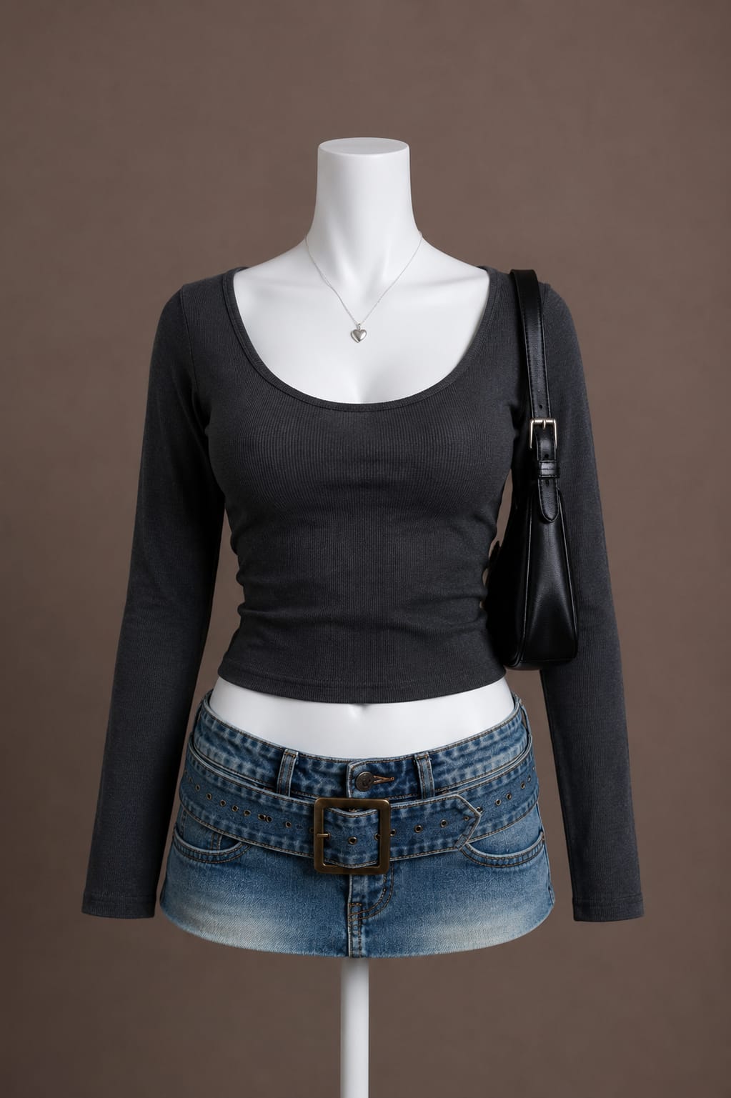 Dark Gray Long Sleeve Top