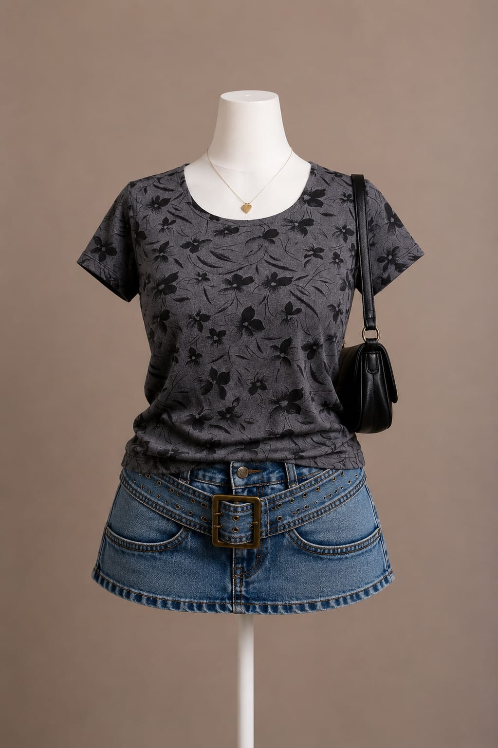 Gray Floral T-Shirt
