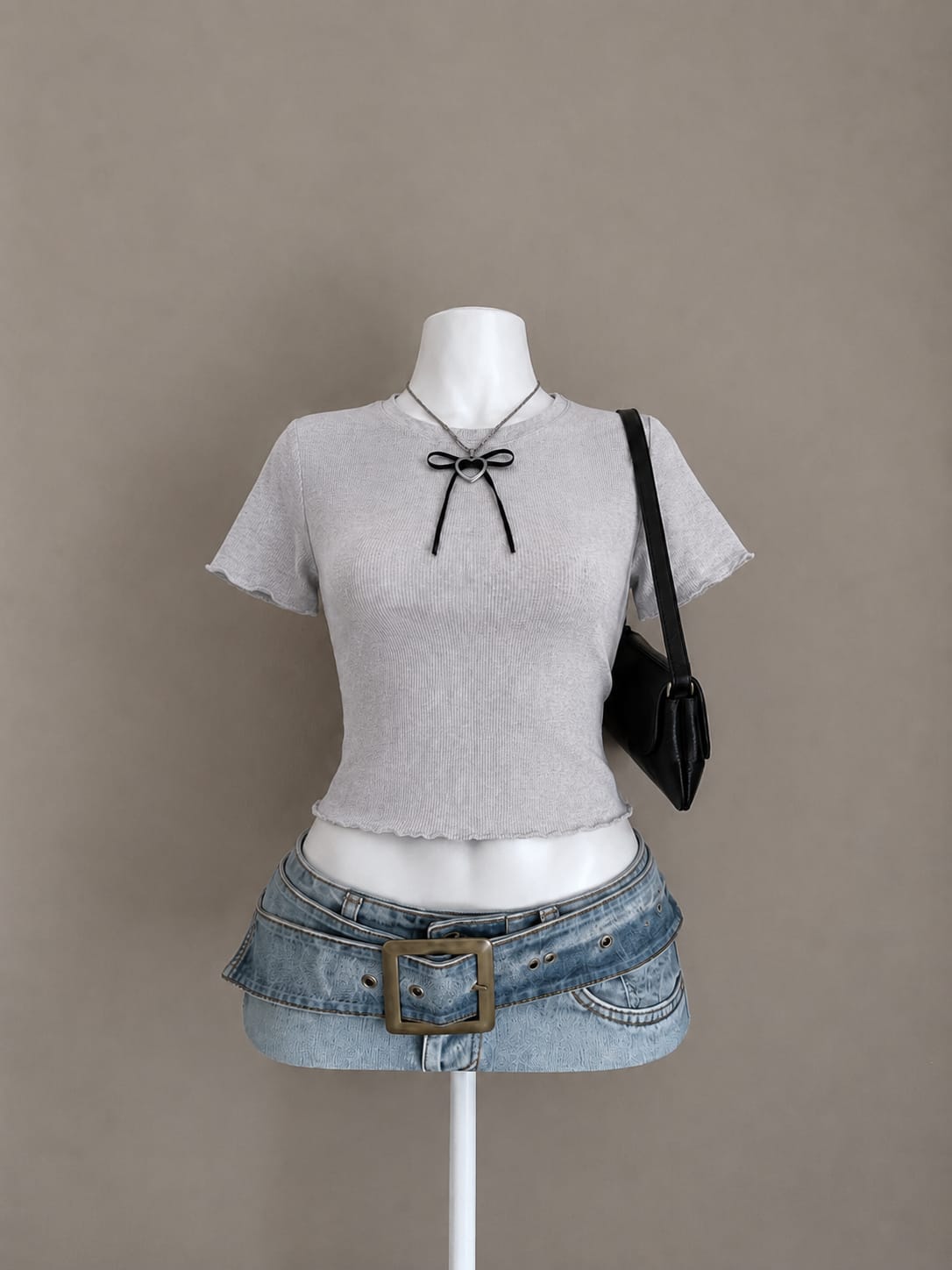 Gray Crop Top