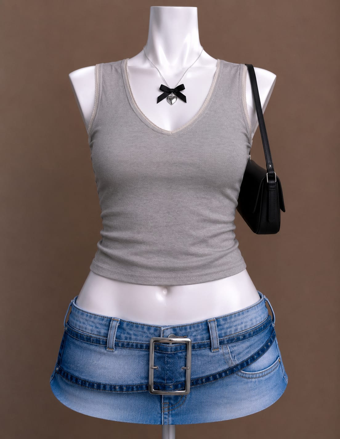 Grey Crop Top