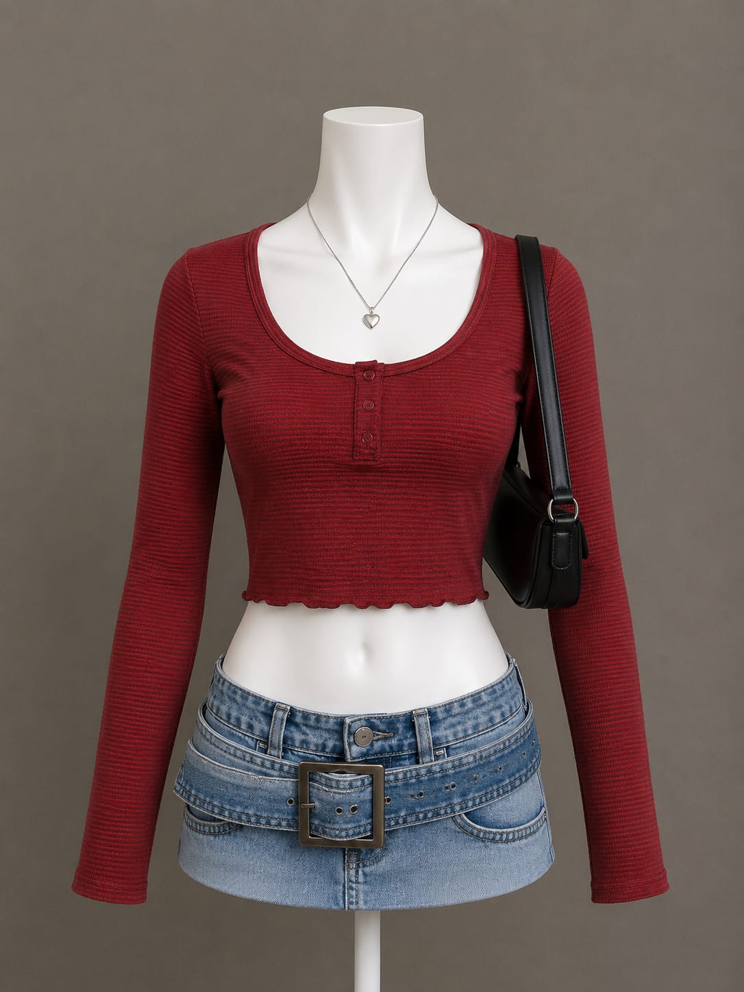 Burgundy Crop Top