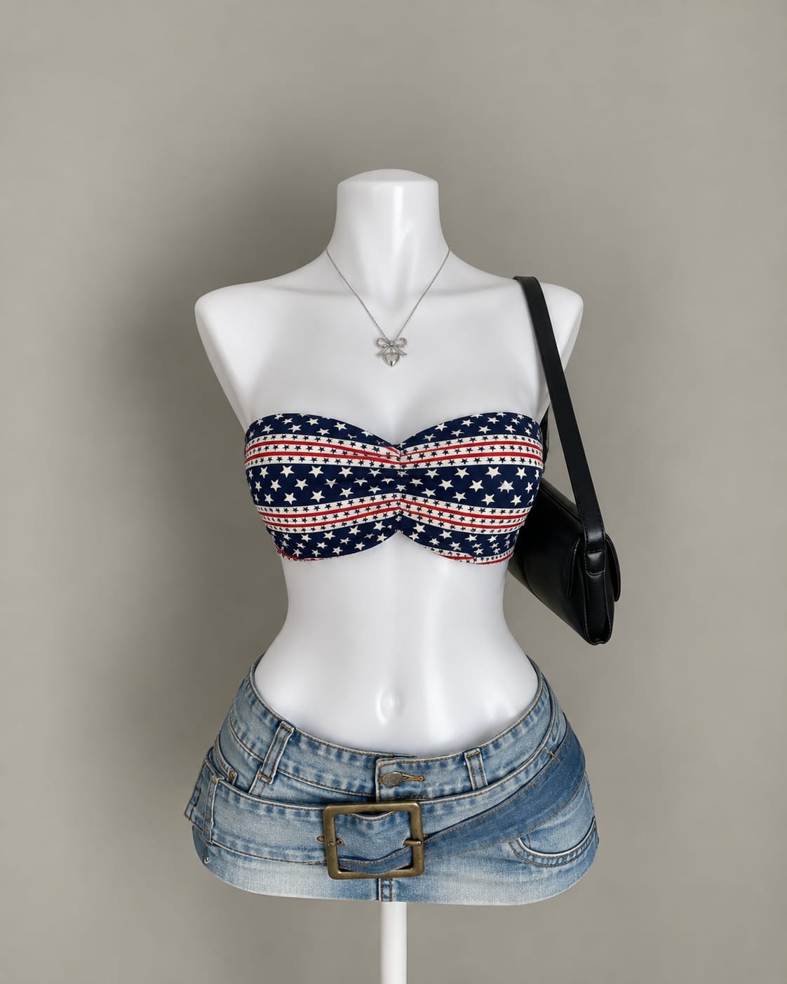 Navy Star Bandeau Top