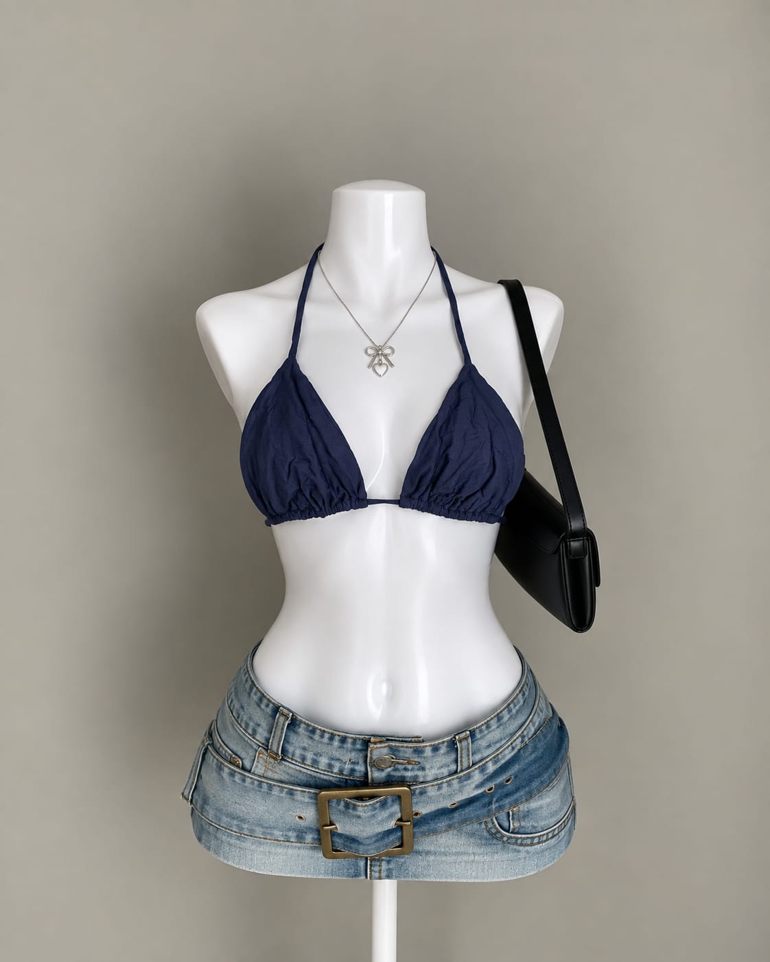 Navy Bikini Top