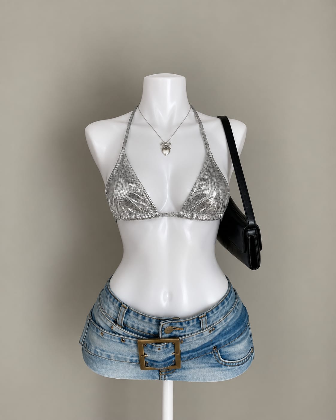 Silver Bikini Top