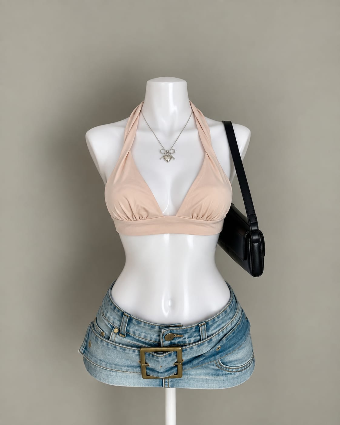 Beige Halter Top