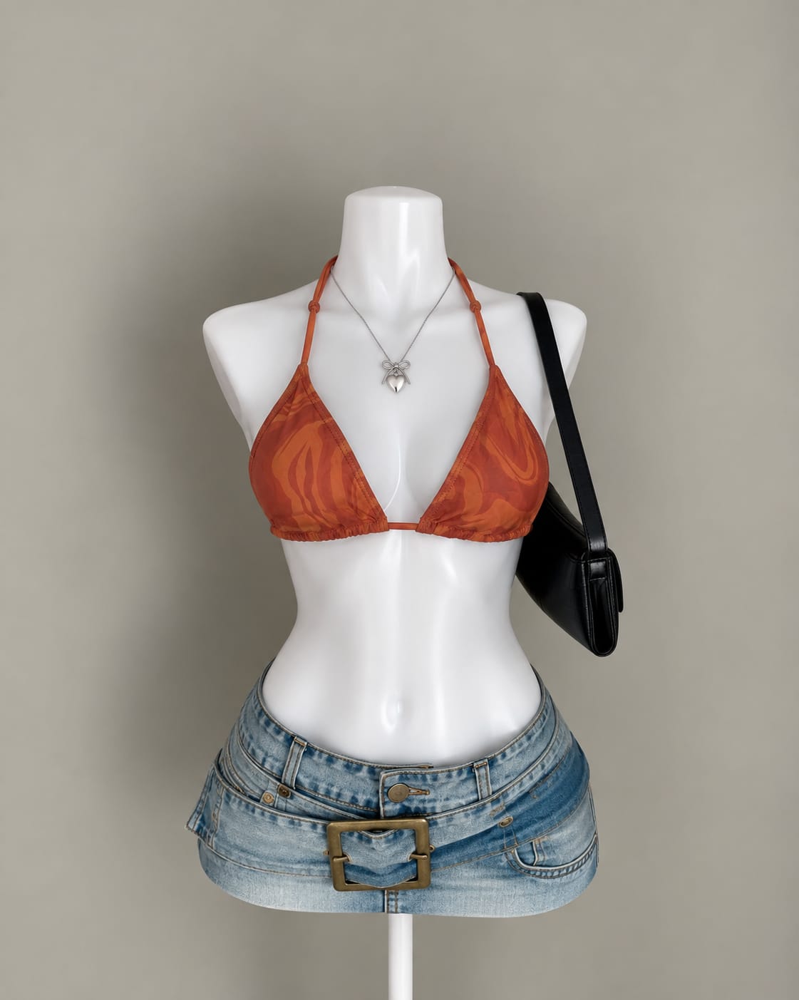 Rust Printed Bikini Top