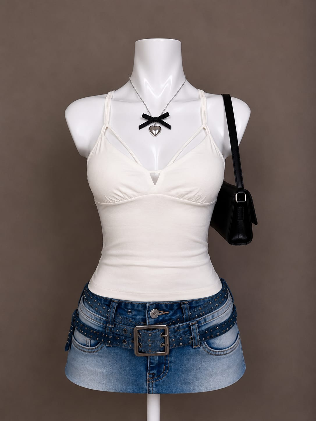 White strappy tank top
