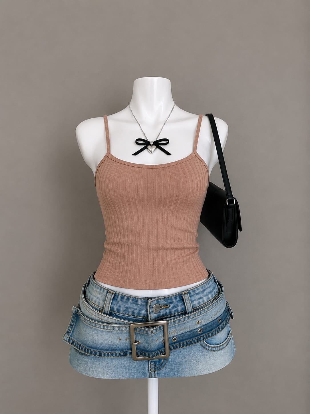 Taupe Ribbed Camisole Tank Top
