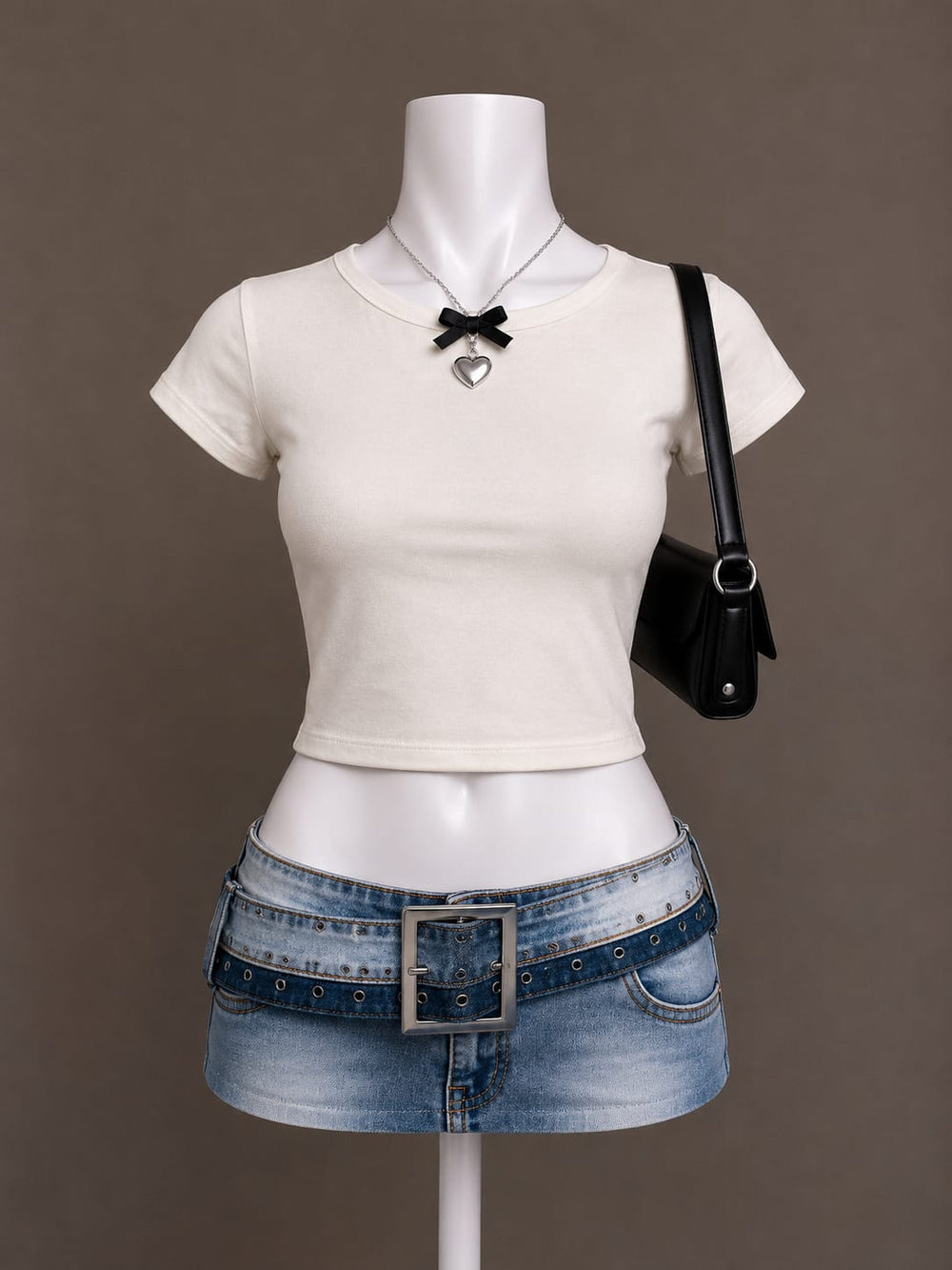 Cream Crop T-Shirt