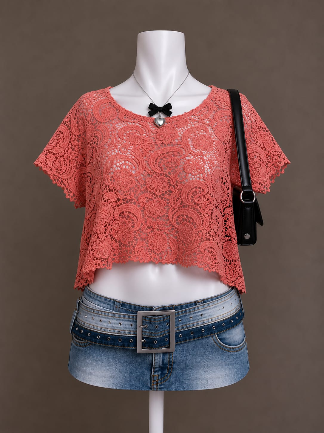 Coral Crochet Top
