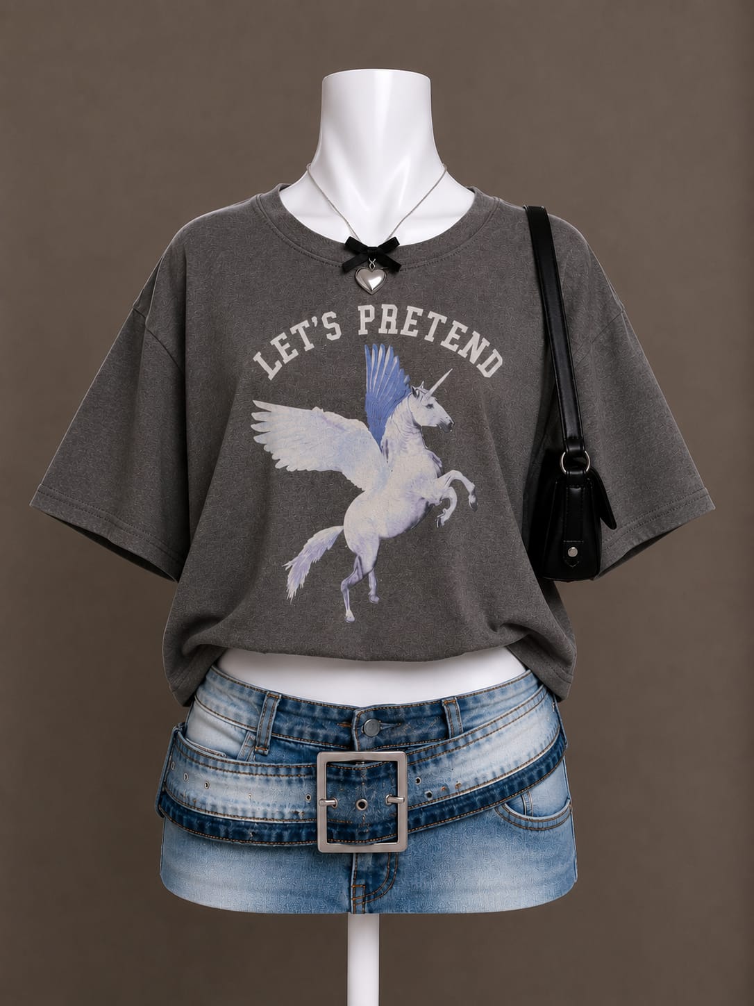 Grey Pegasus Graphic T-Shirt