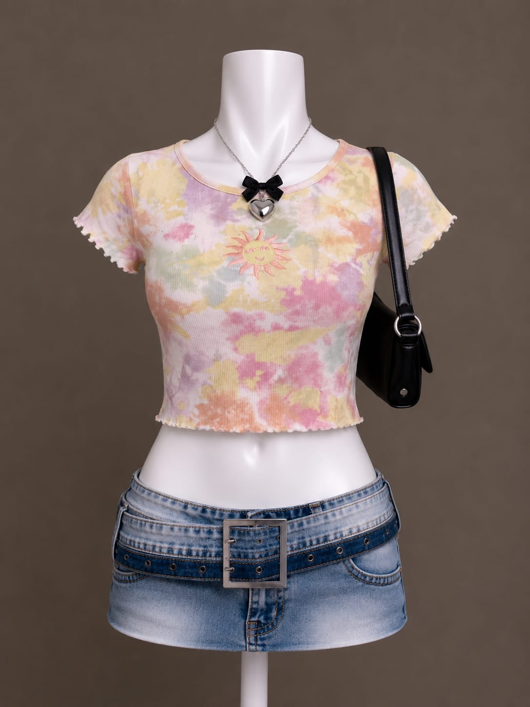 Pastel Tie-Dye Sun Crop Top