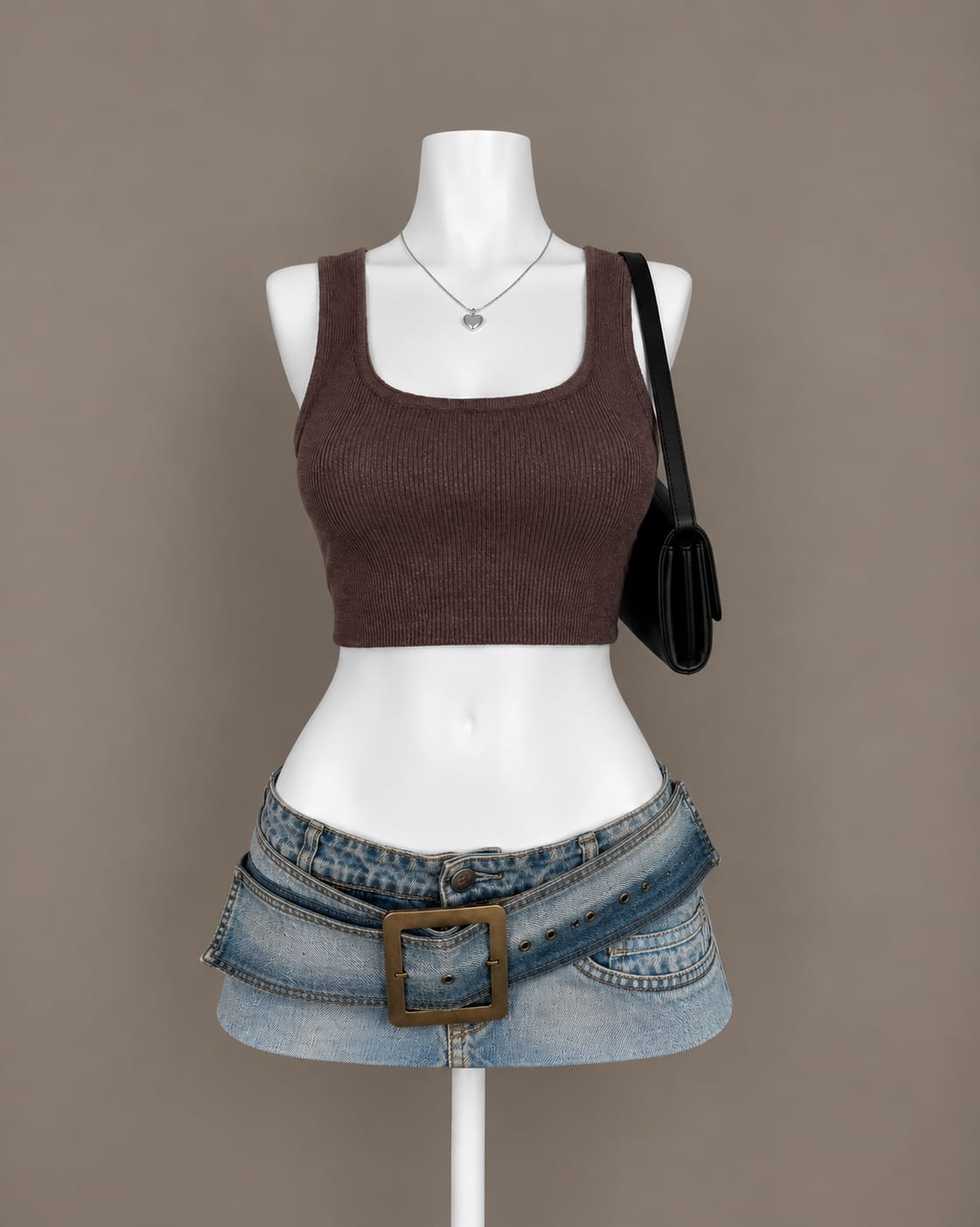 Brown Crop Top