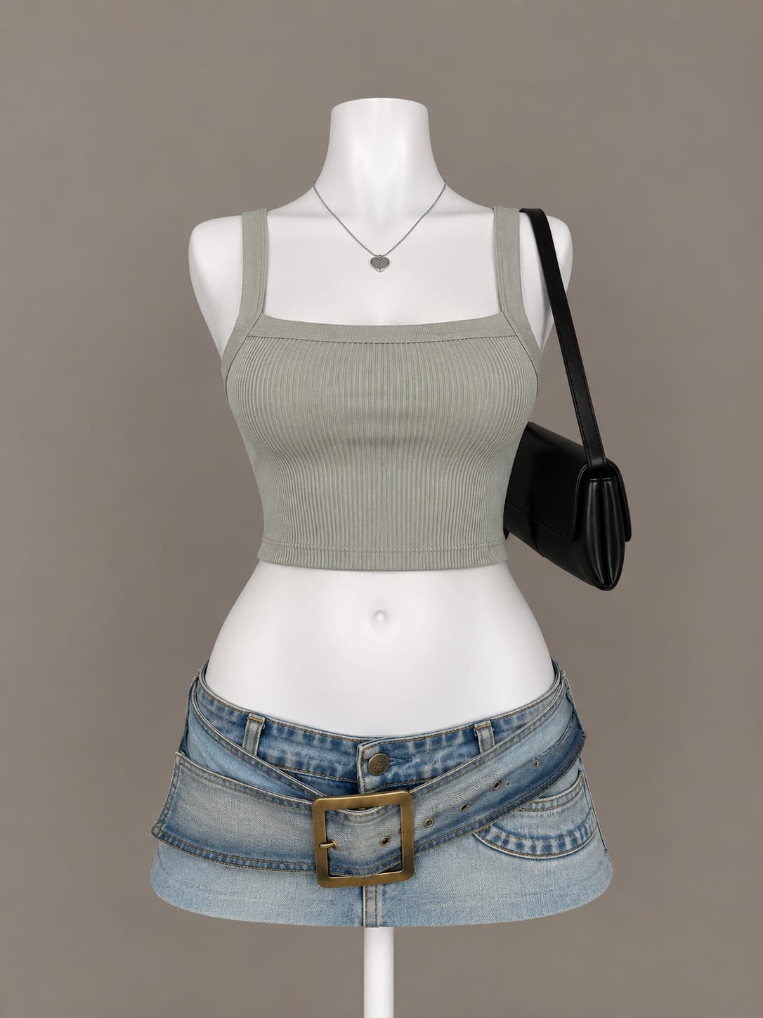 Sage Green Crop Top