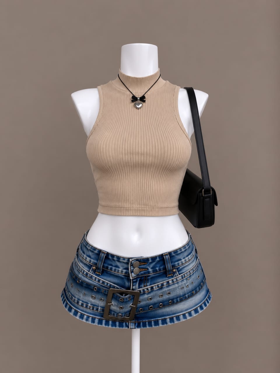 Beige Crop Top
