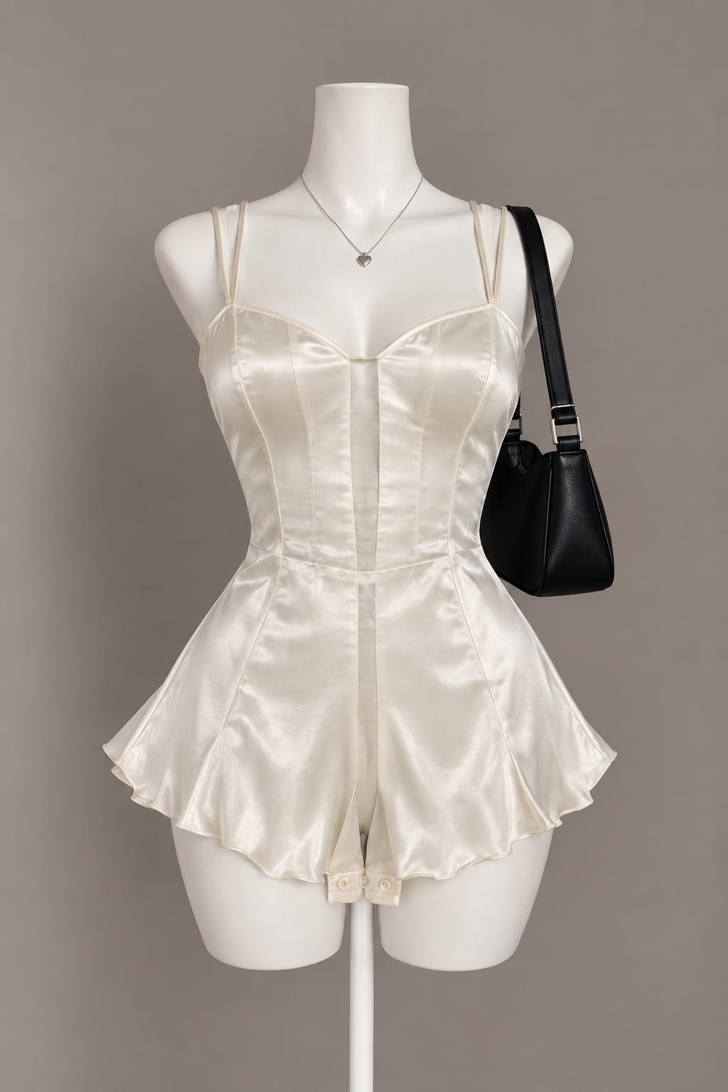 Ivory Satin Romper