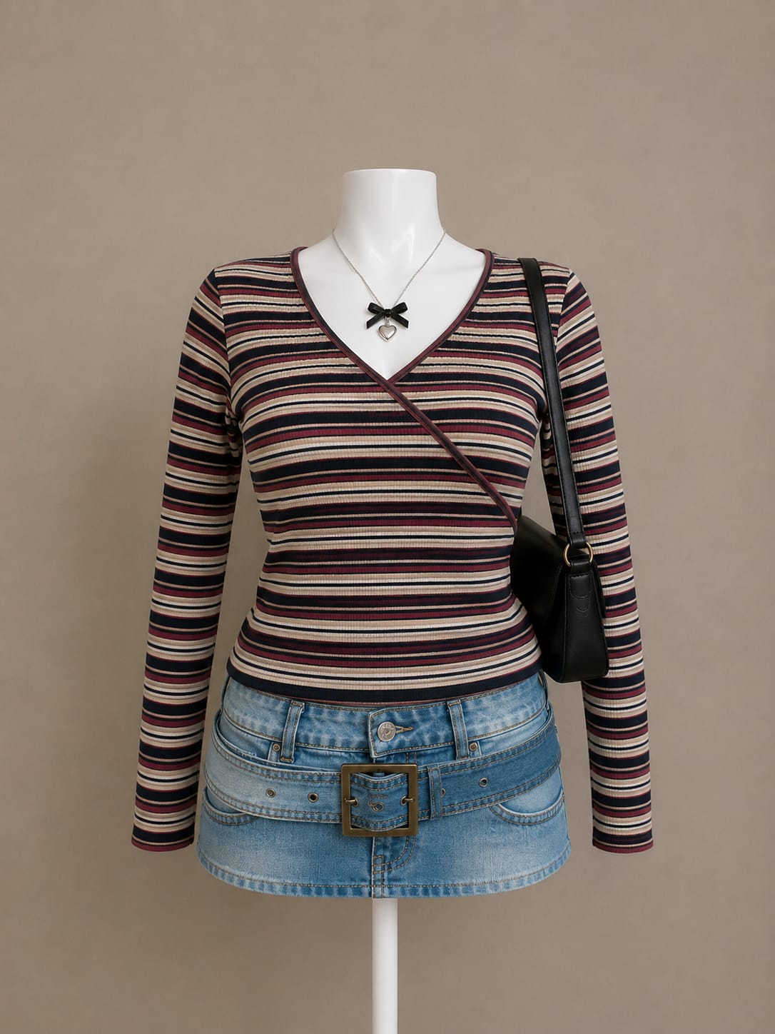 Multicolor Striped Wrap Top