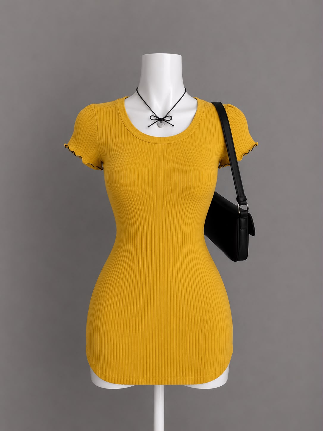 Mustard Ribbed Dress