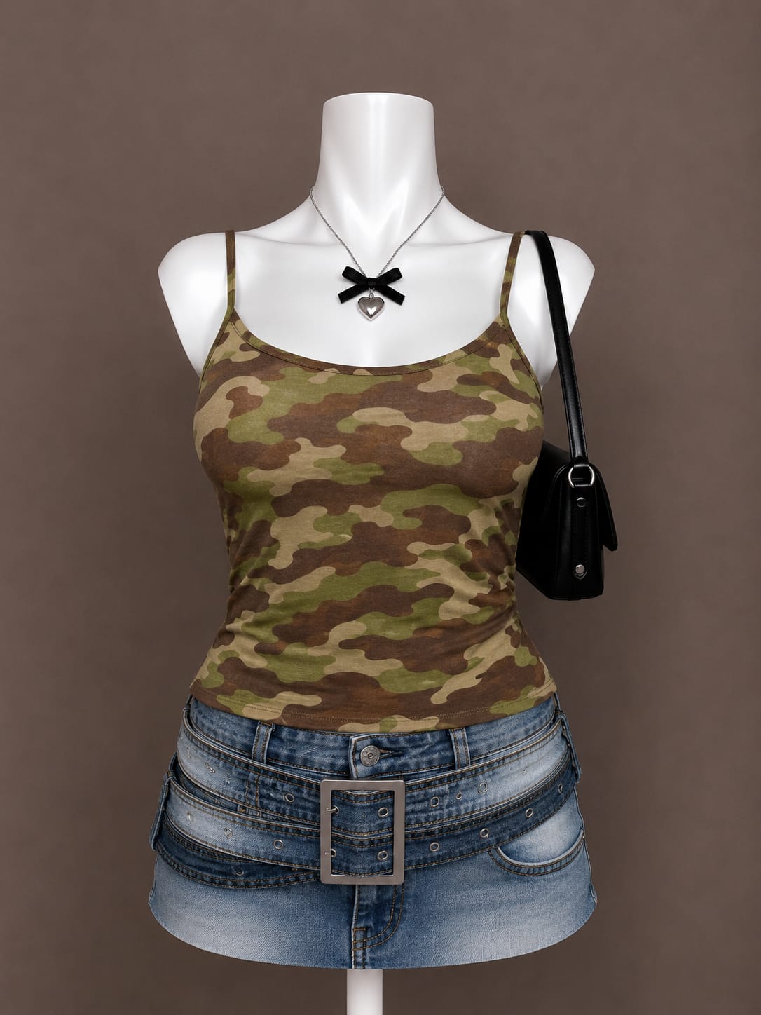 Green Camouflage Camisole Top