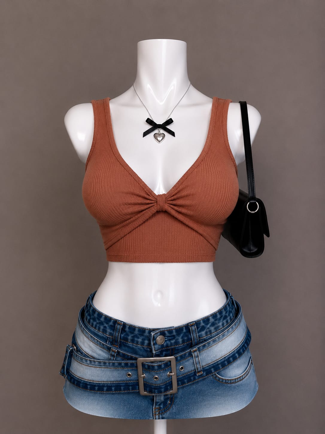 Brown Crop Top