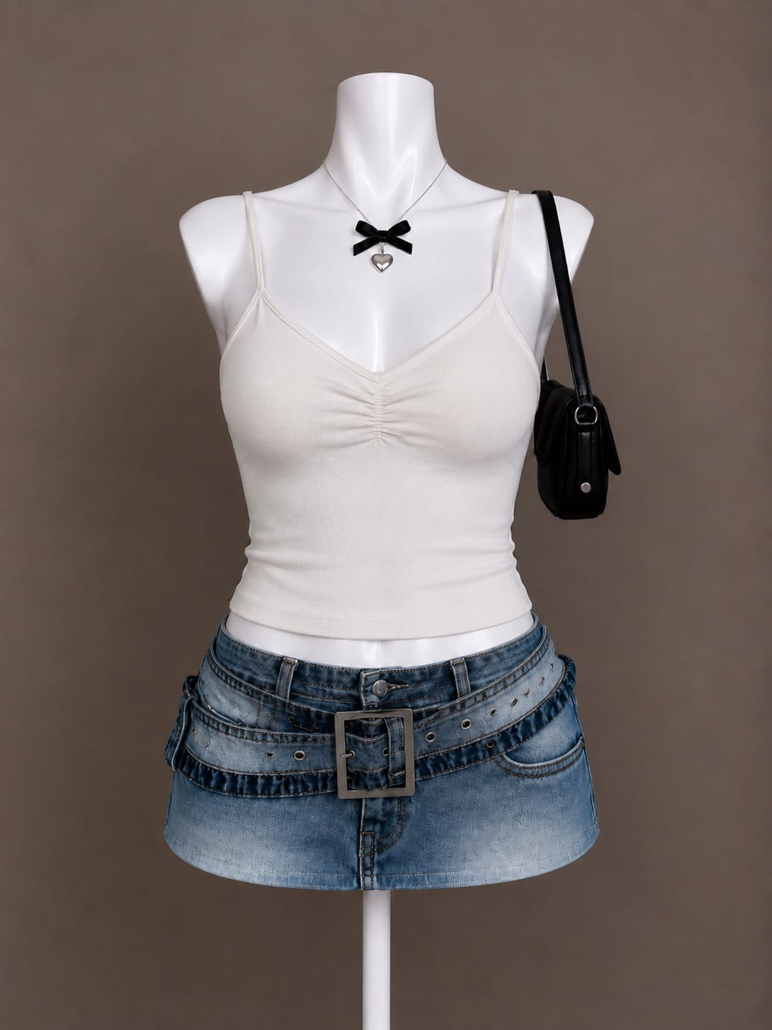 Off-White Ruched Camisole Top