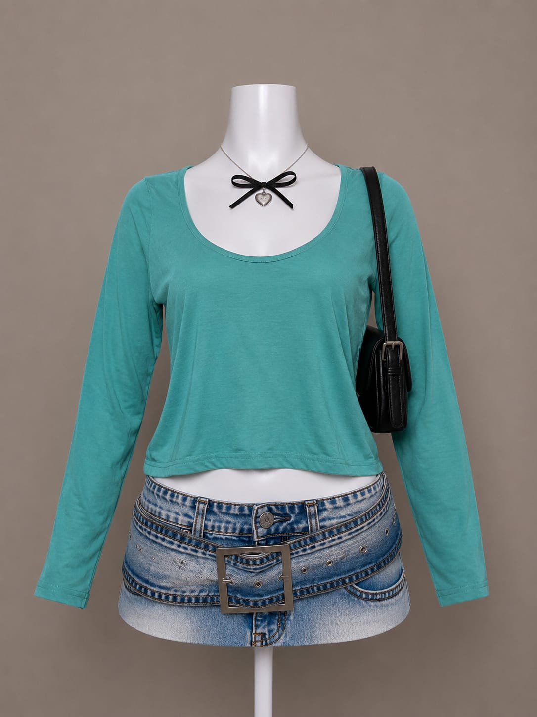 Teal Crop Top