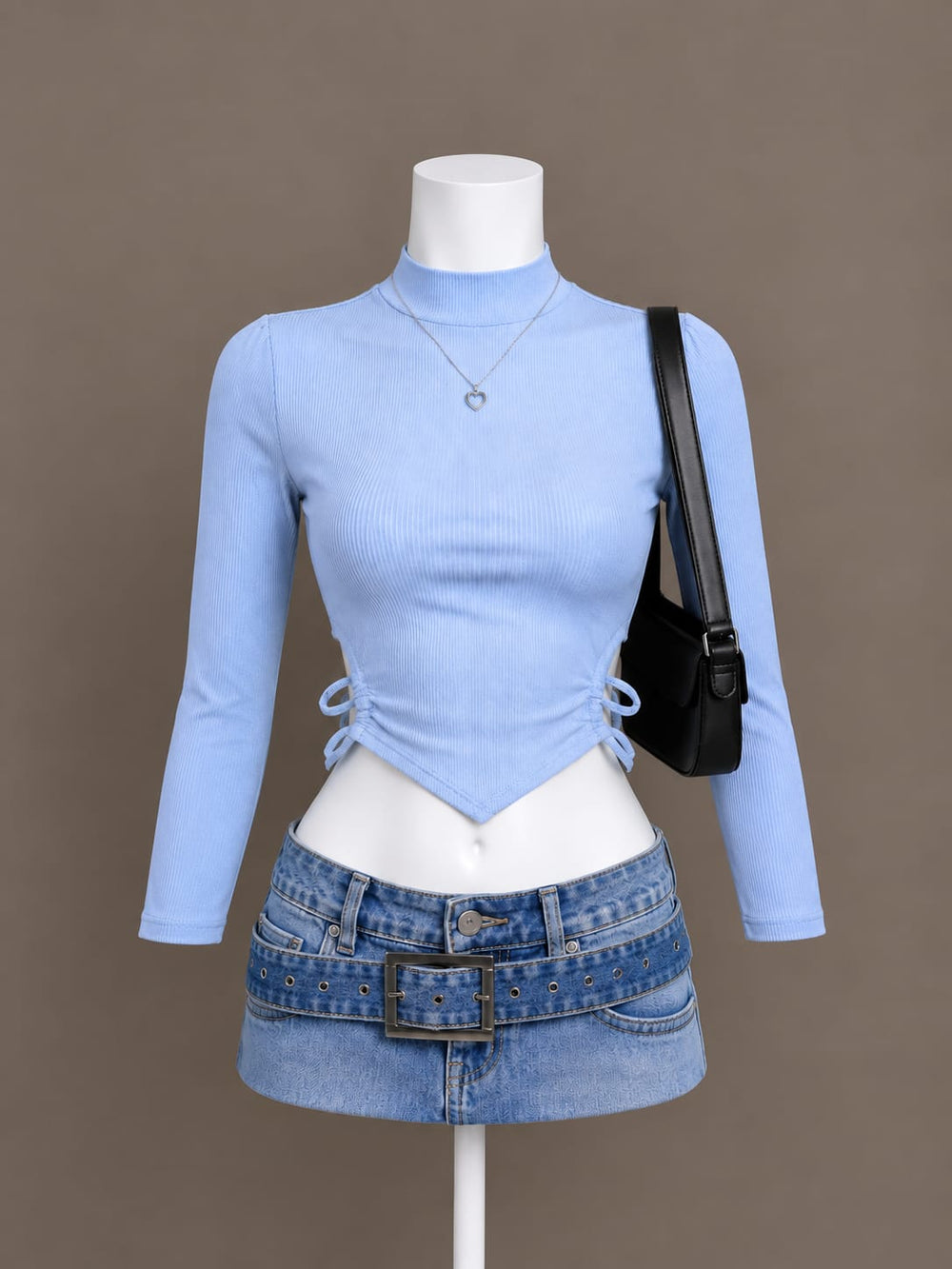 Light Blue Turtleneck Top