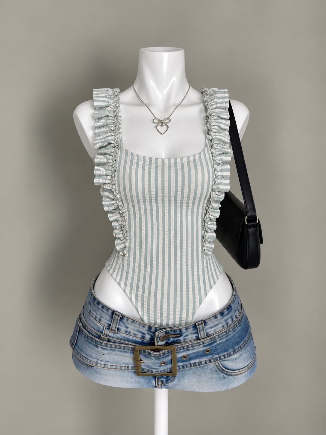 Sage Striped Bodysuit
