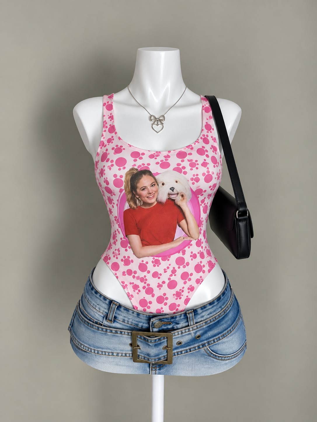 Pink Printed Bodysuit