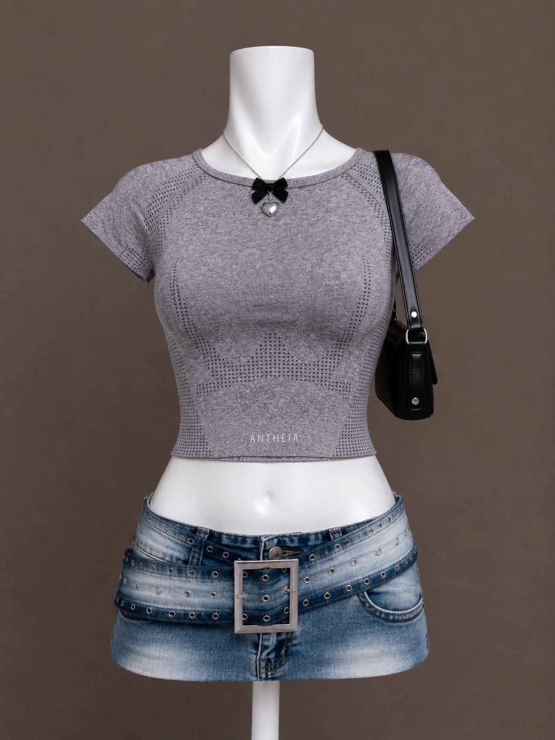 Gray Crop Top