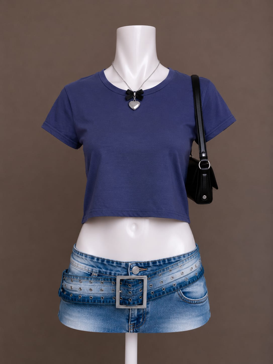 Navy Crop Top