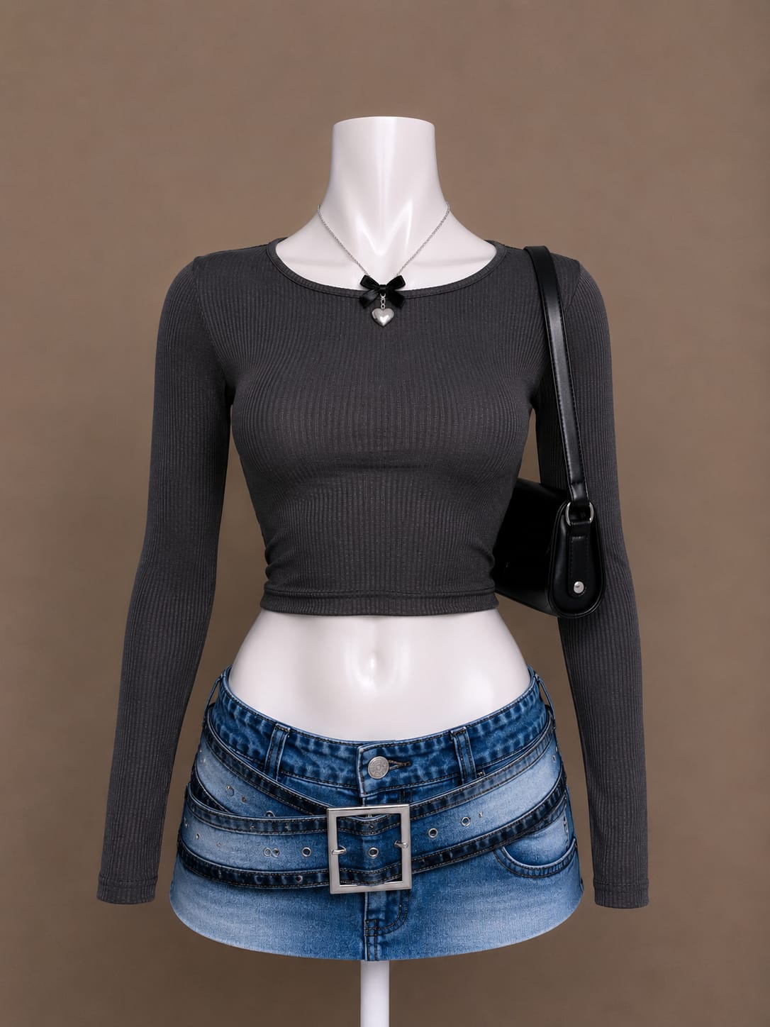 Charcoal Crop Top