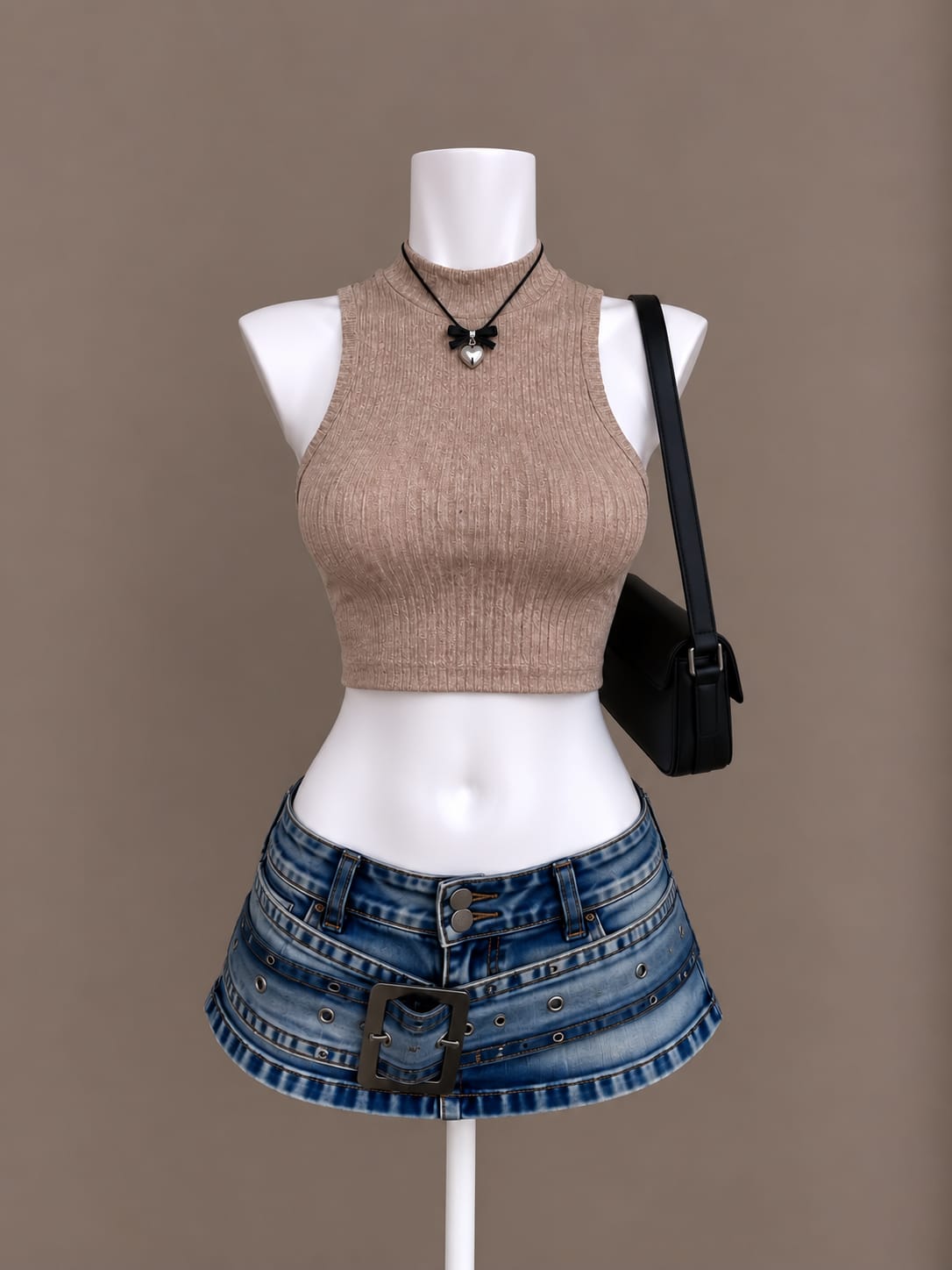 Taupe Crop Top