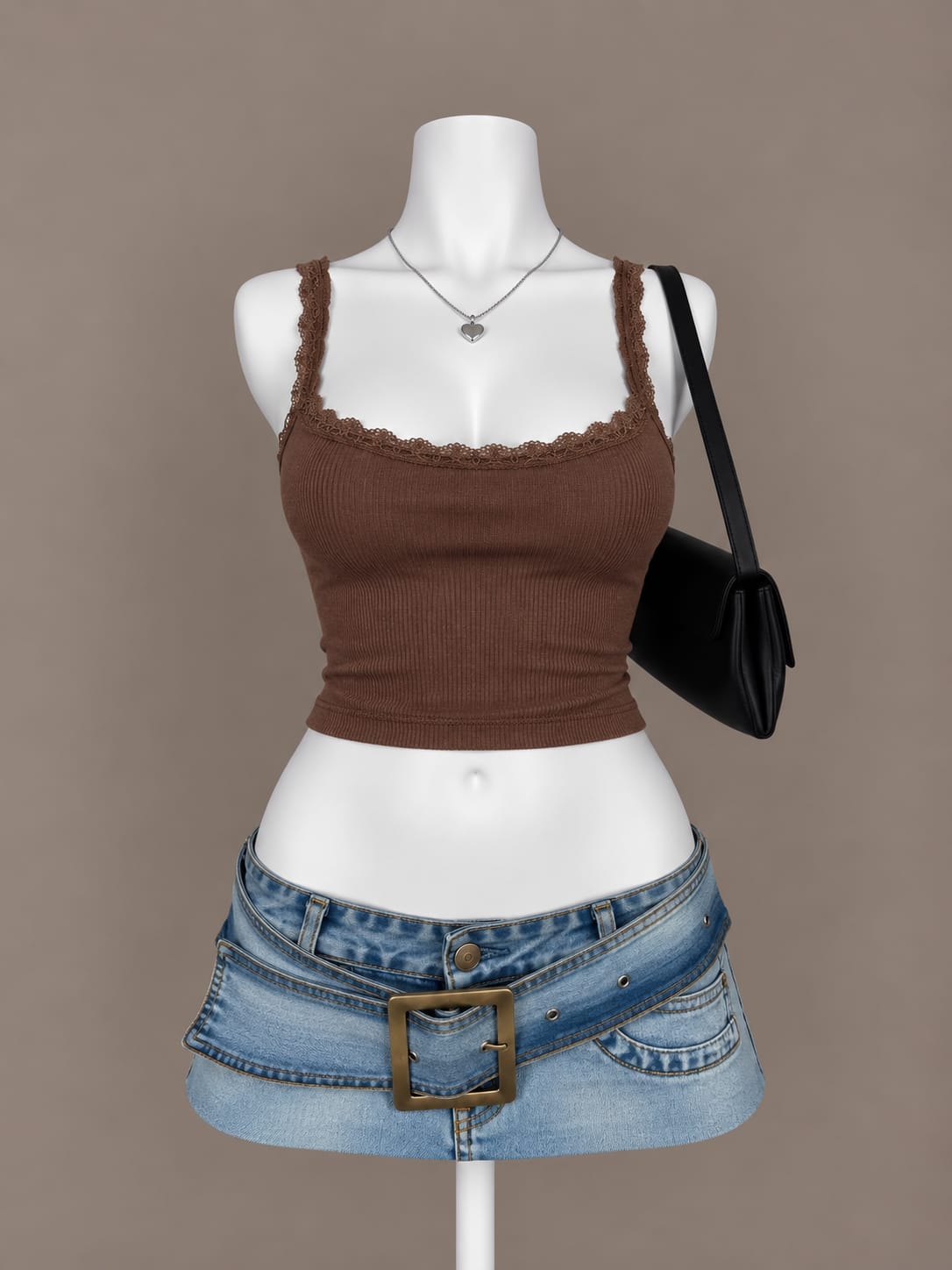 Brown Crop Top