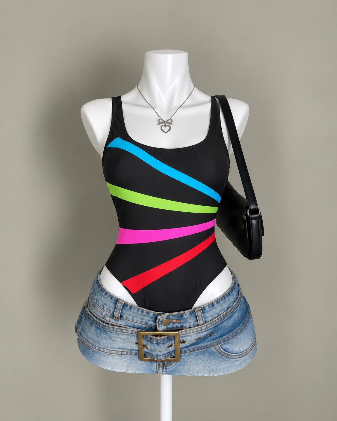 Black Striped Bodysuit