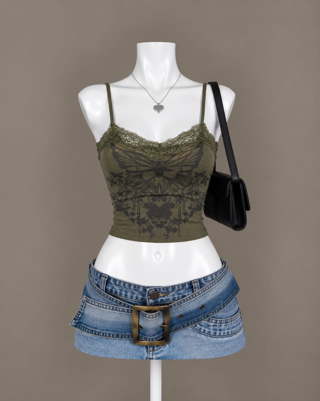 Olive Green Crop Top