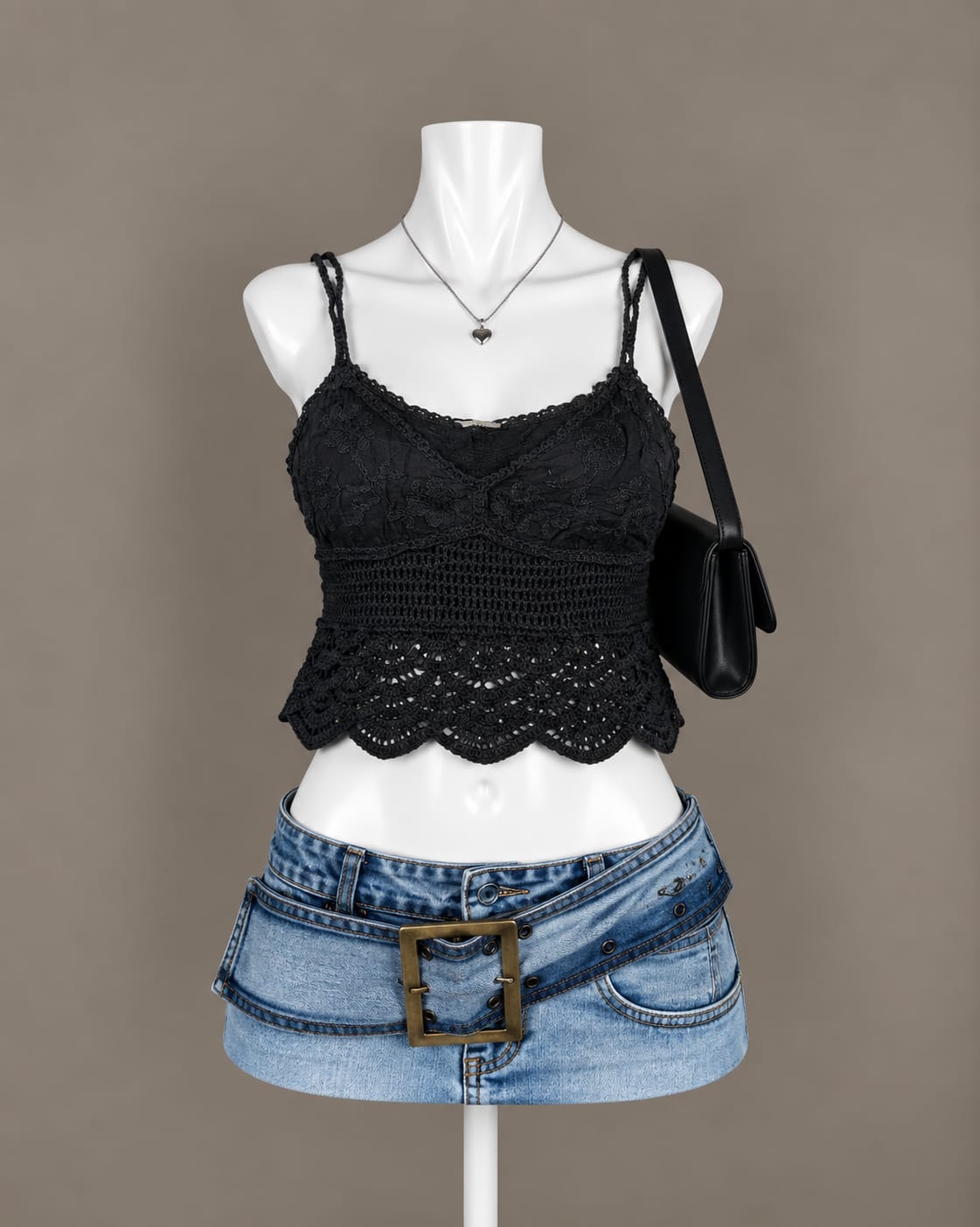 Black Lace Crop Top