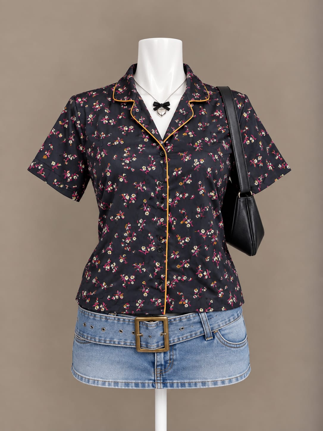 Black Floral Blouse