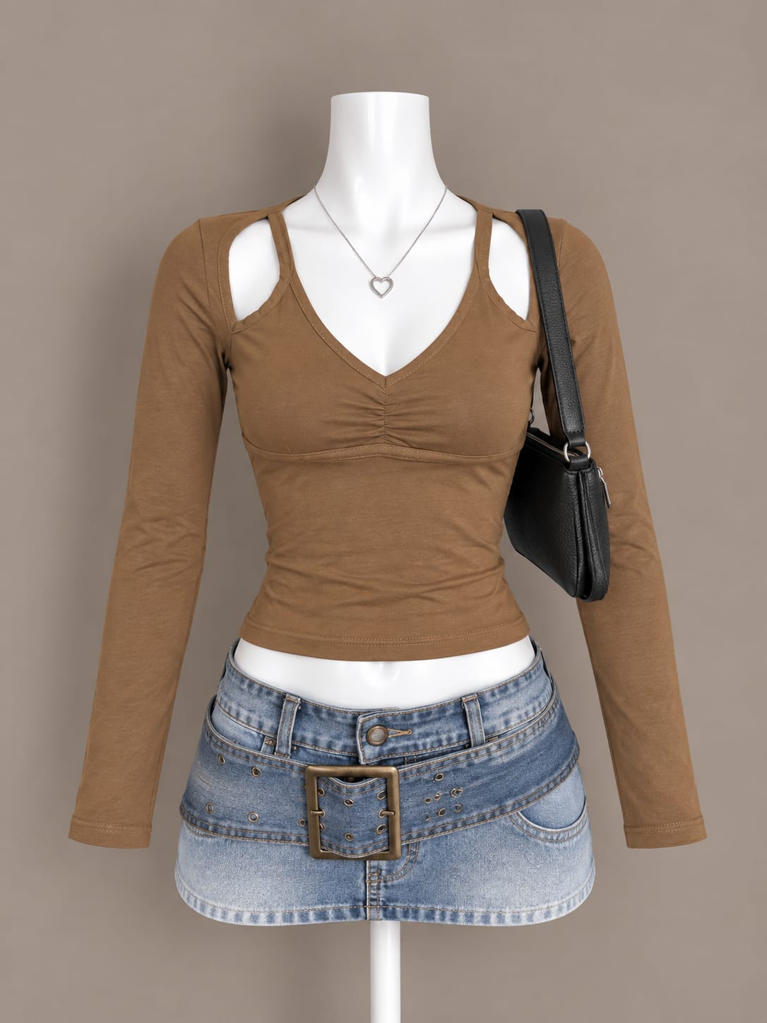 Brown Crop Top