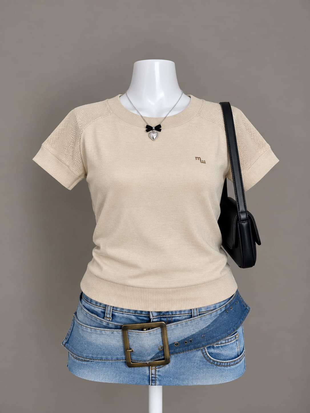Beige Sweater Top