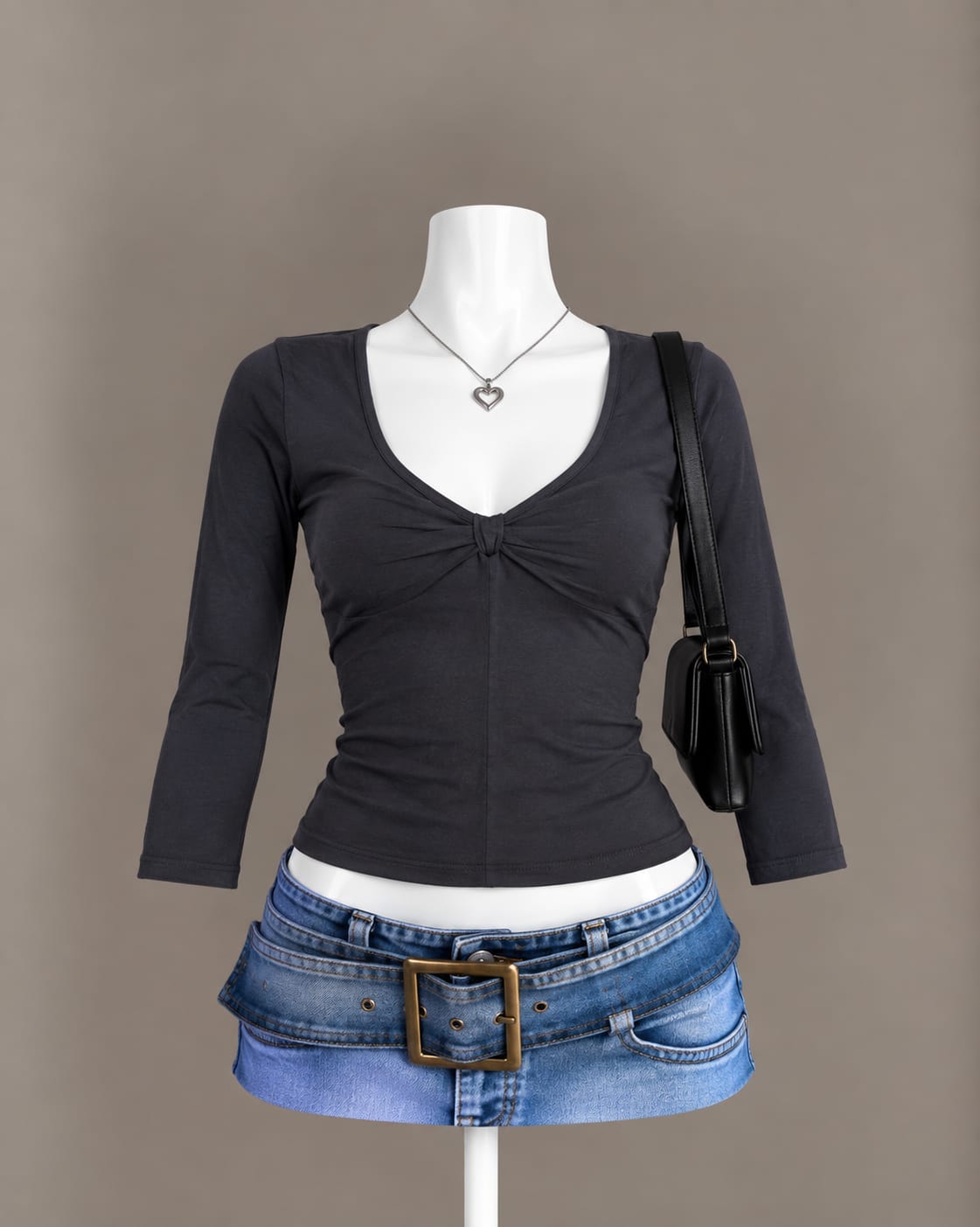 Charcoal Long Sleeve Top