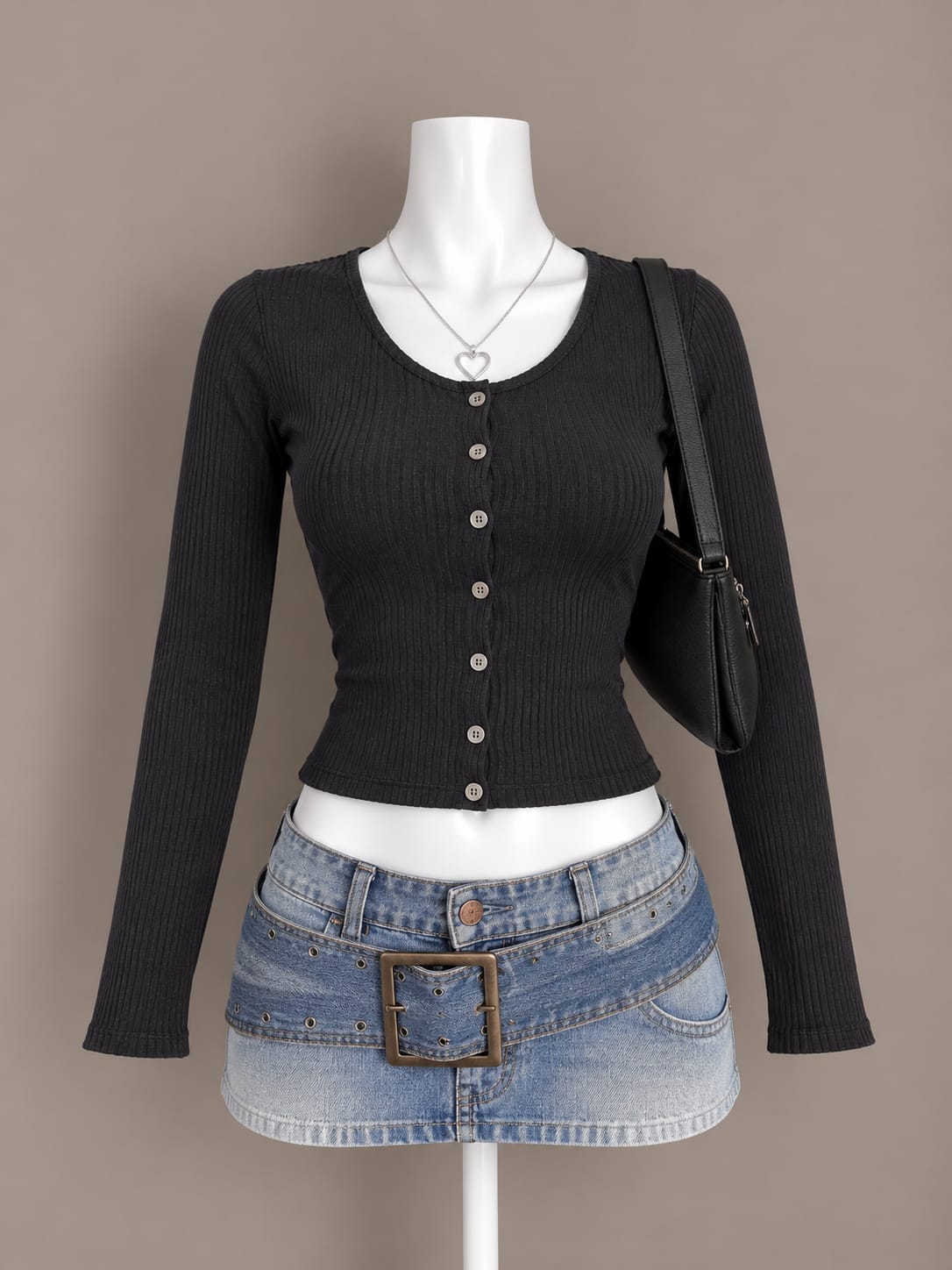 Black Button Top