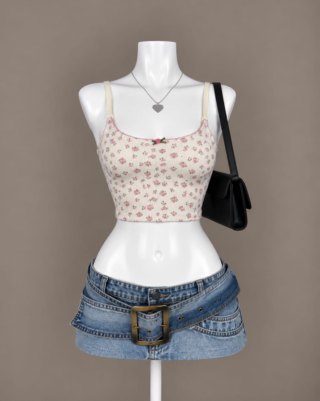 Ivory Floral Crop Top