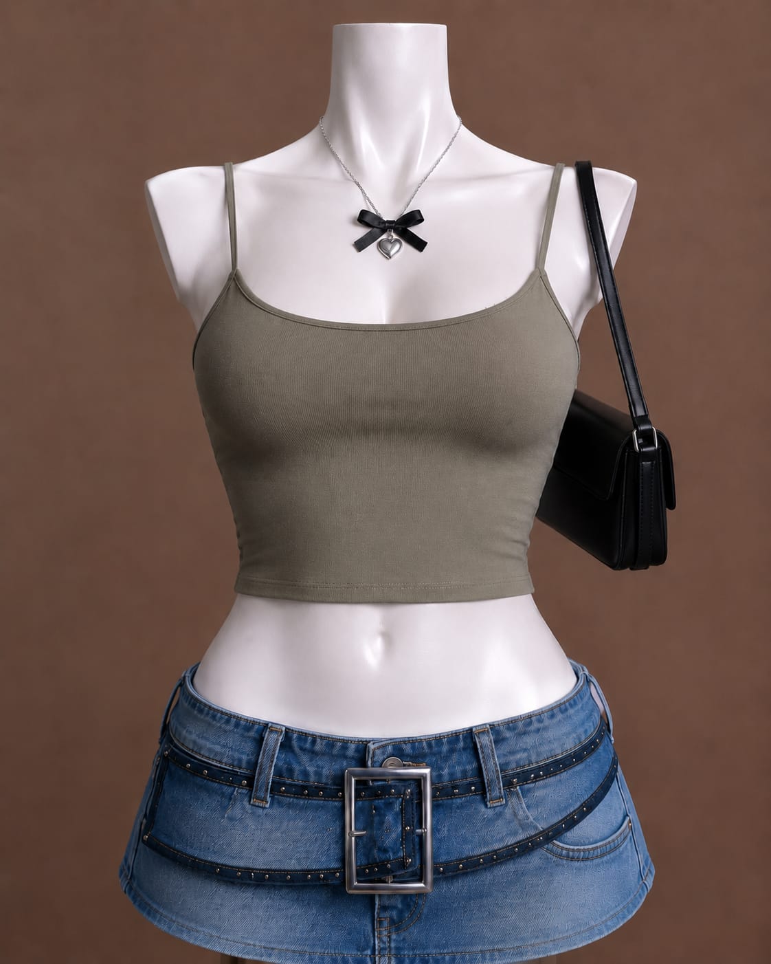 Olive Crop Top