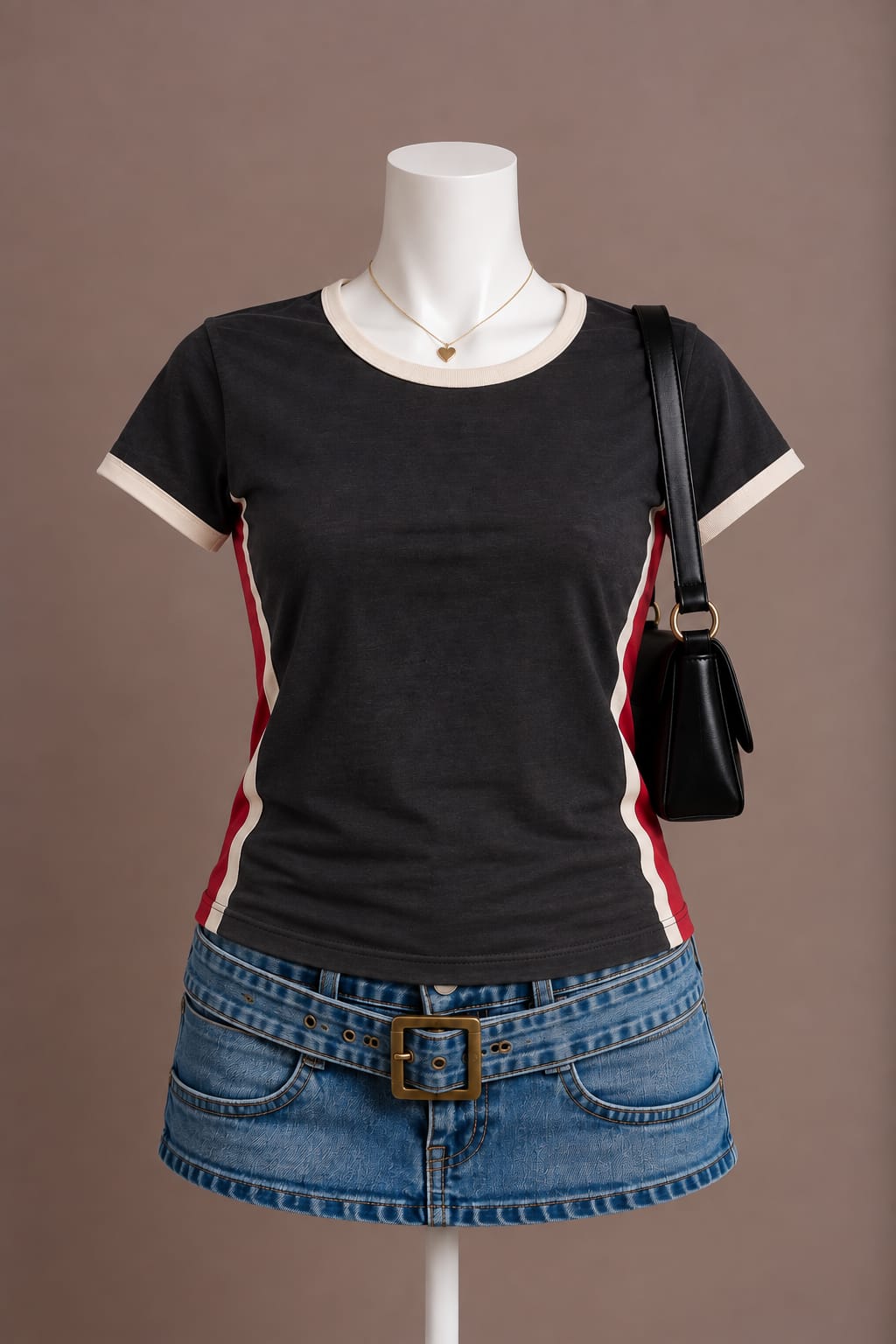 Black Color Block T-Shirt