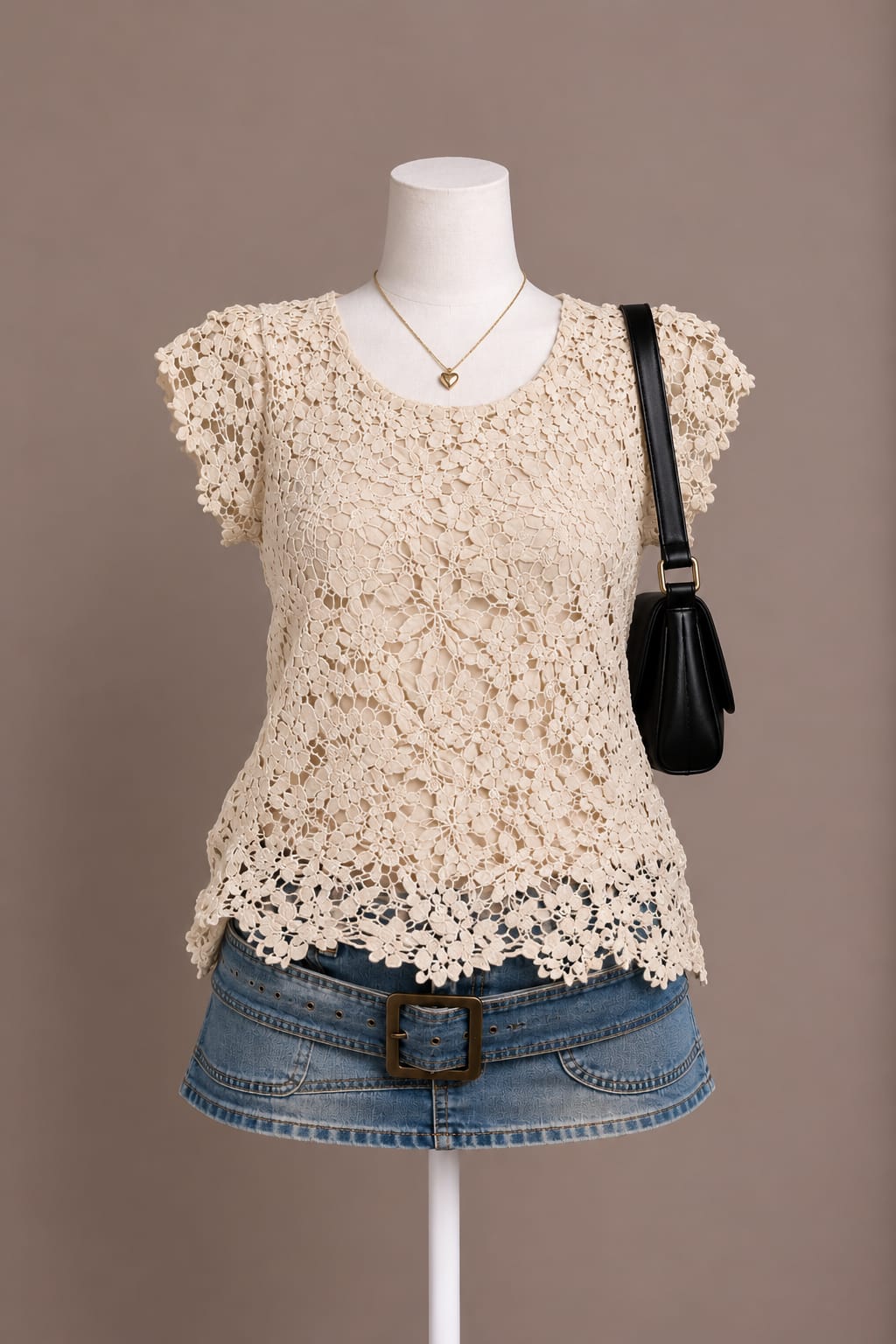 Cream Lace Top