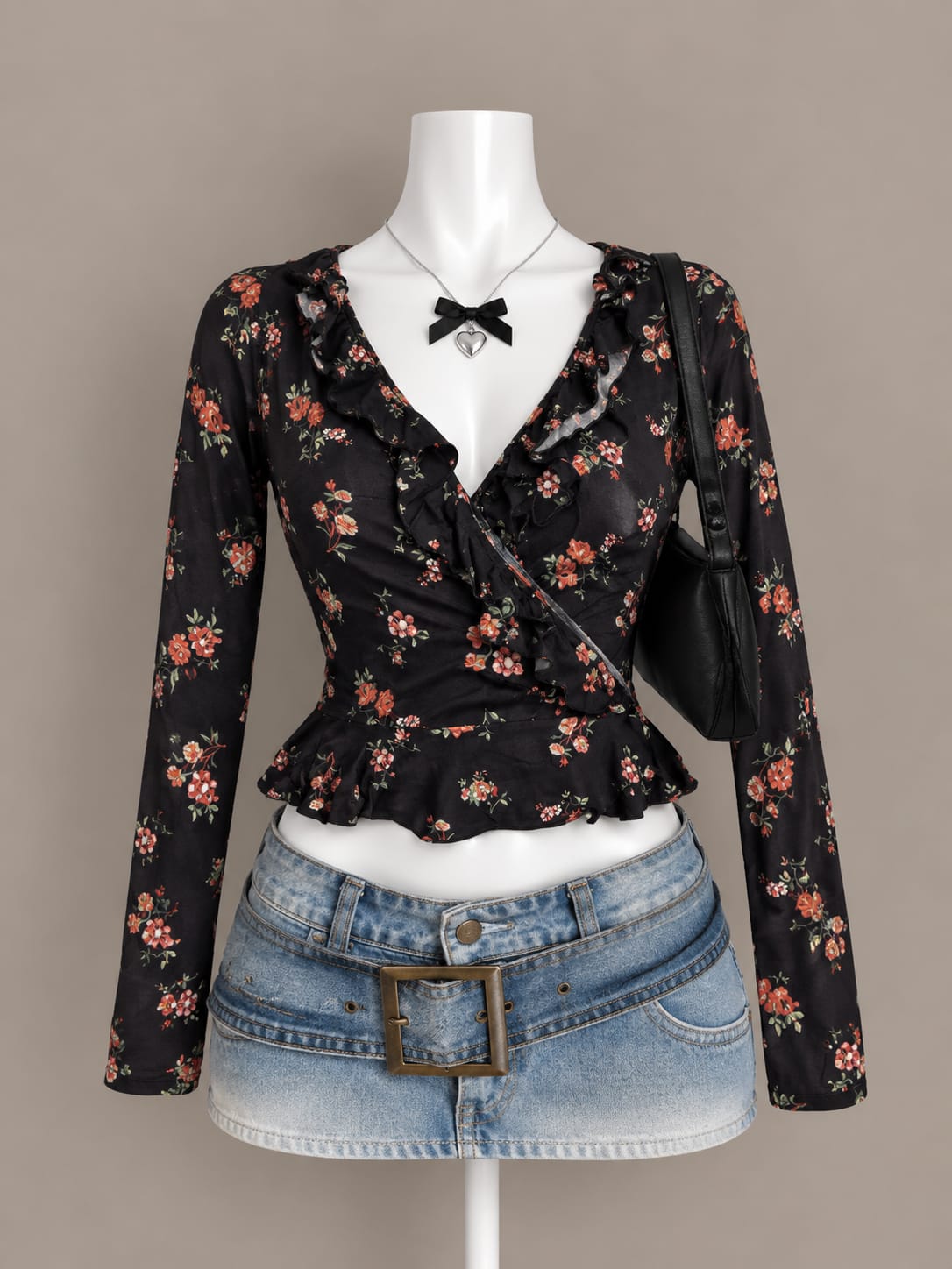 Black Floral Top