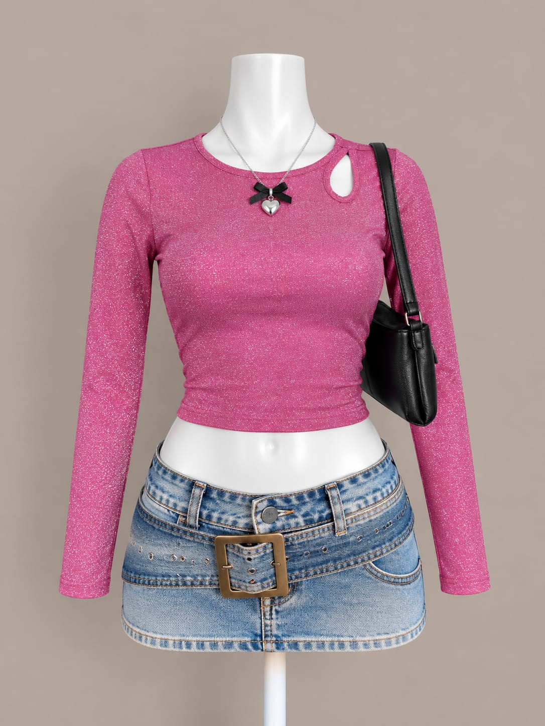 Pink Glitter Crop Top