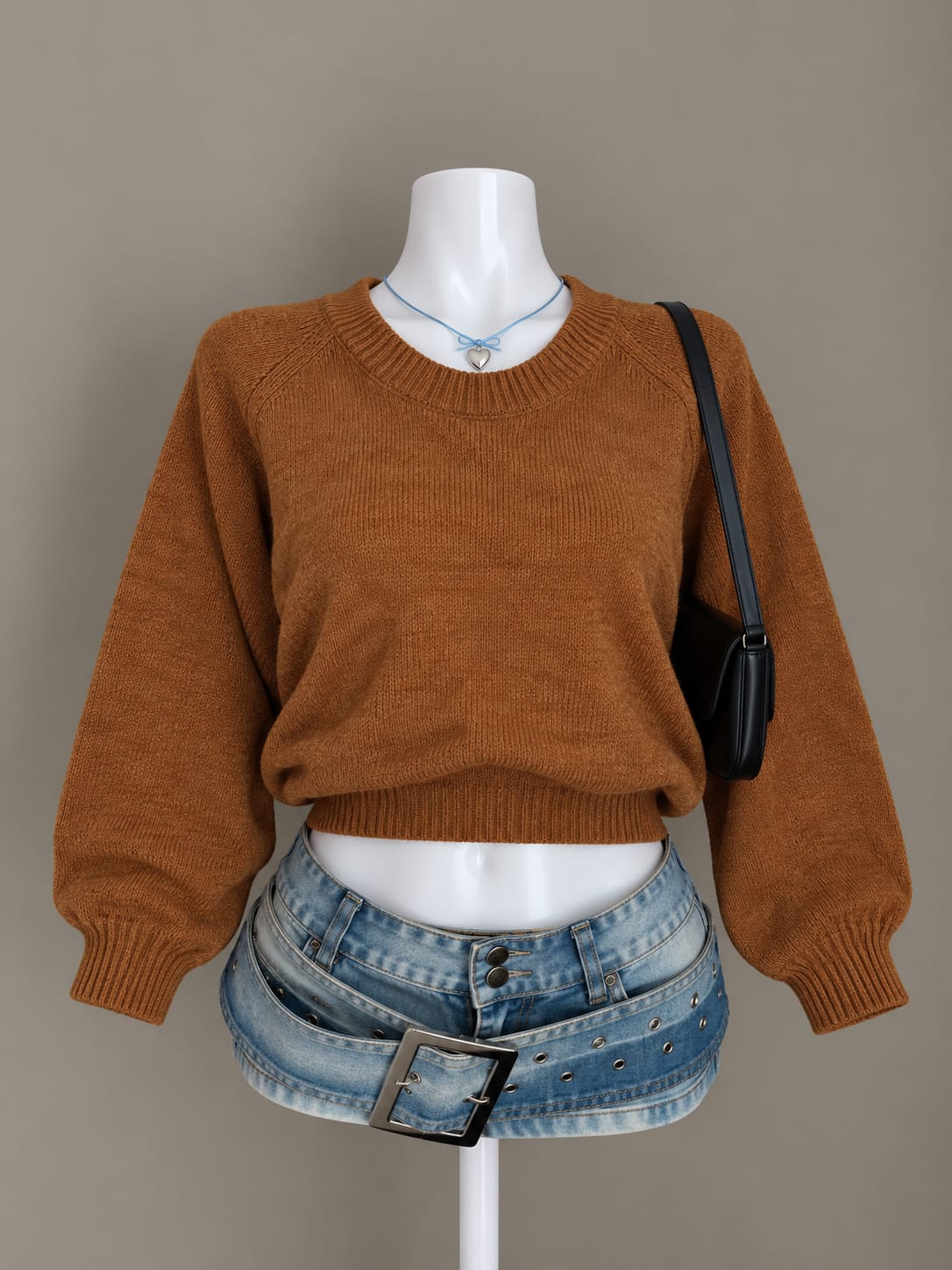 Brown Crop Sweater