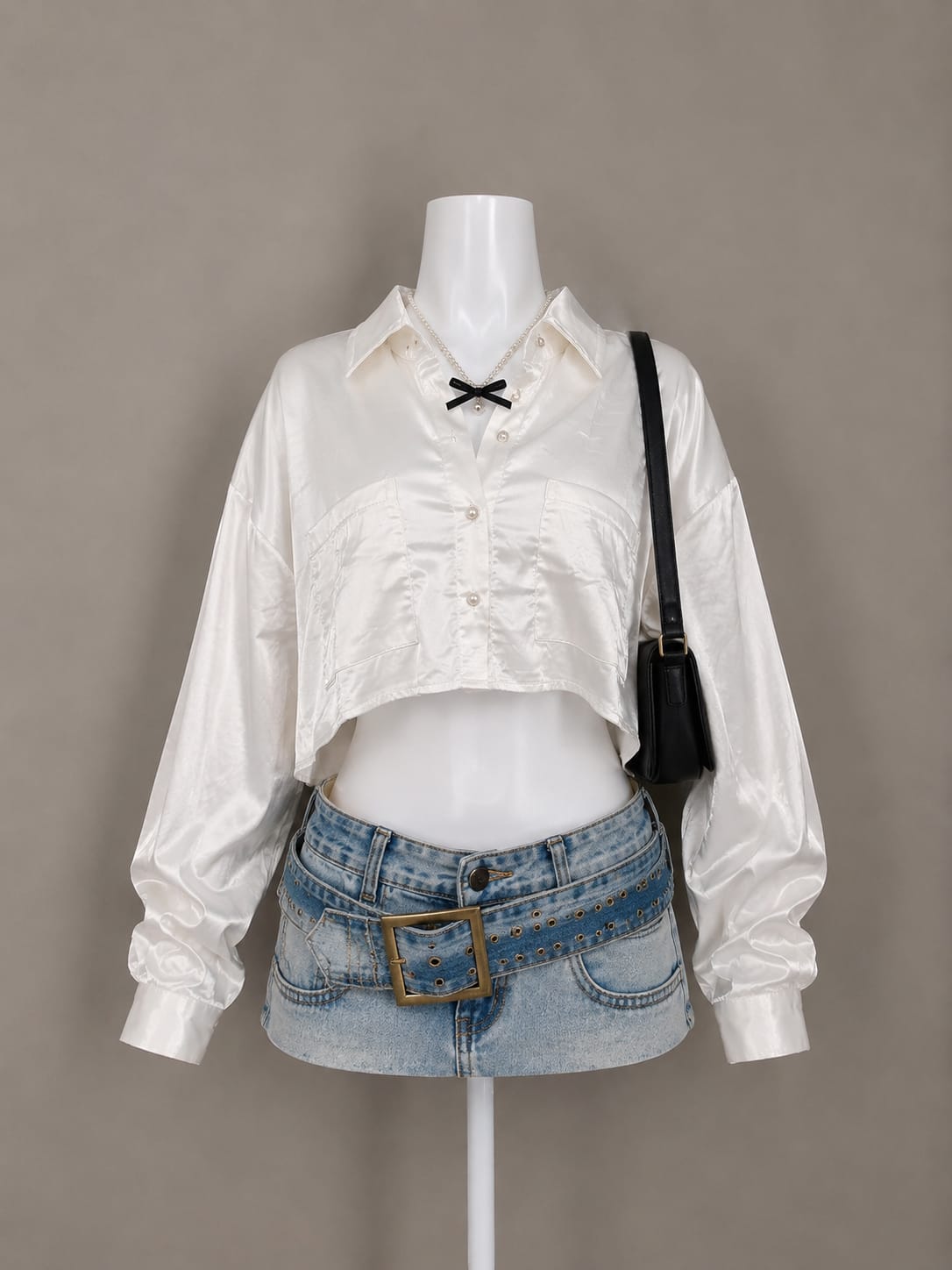 White Crop Shirt